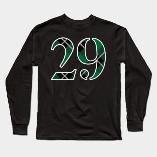 29 Sports Jersey Number Green Black Flannel Long Sleeve T-Shirt